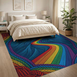 Rainbow Mountain Peaks Area Rug