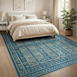 Indigo Blue Heritage Tribal Area Rug