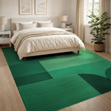 Vibrant Green Geometric Modern Area Rug