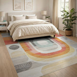 Multi-color and Patterns Geometric Modern Abstract Geometric Multi-Color Area Rug
