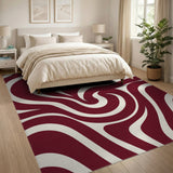 Abstract Area Swirl Red Swirl Abstract Area Rug