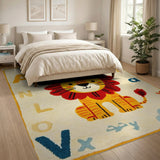 Cute Lion ABC Alphabet Kids Area Rug