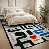 Abstract Geometric Maze Area Rug - Multi-Color