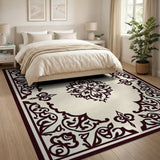 Ornate Maroon Traditional Persian Area Rug