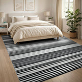 Stripe Black and White Bold Black White Horizontal Stripe Area Rug