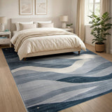 Starry Night Mountains Abstract Area Rug