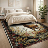 Majestic Autumn Deer Forest Tapestry Rug