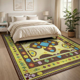 Vibrant Multi-Color Geometric Tribal Area Rug