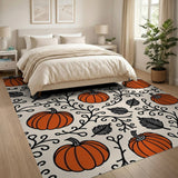 Orange Pumpkin Vine Area Rug