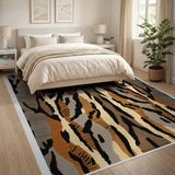 Orange Bold Tiger Stripe Area Rug
