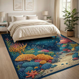 Moonlit Deep Sea Coral Reef Area Rug