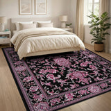 Pink Floral Vintage Pink Floral Medallion Area Rug