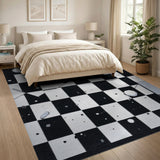 Galactic Chessboard Black White Area Rug