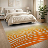 Orange Wavy Gradient Area Rug