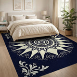 Navy Mandala Sunburst Area Rug