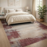 Beige Abstract Distressed Area Rug