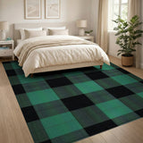 Teal Black Buffalo Plaid Area Rug