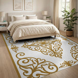 Traditional Persian Gold Medallion Traditional Persian Area Rug
