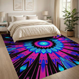 Geometric Modern Vibrant Pink Teal Mandala Area Rug