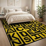 Let's Get Kids Back to School Bold Yellow Area Rug