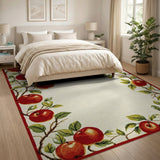 ODIKA Washable Red Apple Orchard Low Pile Non-Slip Farmhouse Area Rug