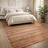 Terracotta Woven Stripe Area Rug