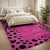 Hot Boho Chic Hot Pink Leopard Print Area Rug