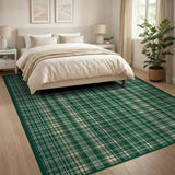 Green Plaid Geometric Area Rug