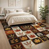 Autumn Harvest Wheat Barn Patchwork Rug
