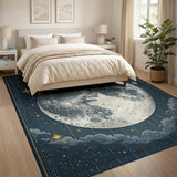 Celestial Full Moon Starry Night Rug