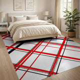 Bold Black Bold Red Black Plaid Area Rug