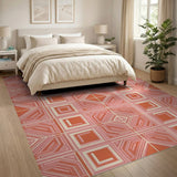 Geometric Modern Pink Geometric Modern Area Rug