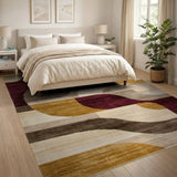 Abstract Curved Geometric Modern Area Rug