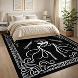 Gothic Skeleton Wings Ornate Border Area Rug