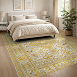 Gold Medallion Persian Area Rug