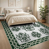 Ornate Green Persian Floral Area Rug