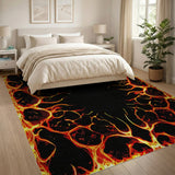 Blazing Inferno Flames Abstract Area Rug