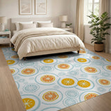 Zesty Orange Slice Fruit Pattern Area Rug