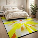 Radiant Sunburst Yellow Geometric Area Rug