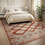 Terracotta Diamond Lattice Southwestern Rug