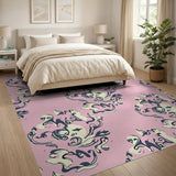 Whimsical Pink Swirl Area Rug
