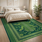 Green Crocodile Heritage Tribal Area Rug