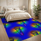 Rainbow Mic Pop Art Area Rug