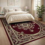 Maroon Persian Medallion Area Rug