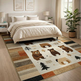 Charming Woodland Bears Cross-Stitch Rug