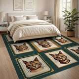 Tabby Cat Portrait Gallery Area Rug
