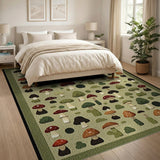 Boho Chic Whimsical Mushroom Meadow Area Rug
