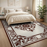 Traditional Persian Ornate Beige Floral Medallion Area Rug