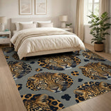 Multi-color and Patterns Leopard Face Pattern Area Rug