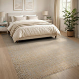 Beige and Neutral Beige Geometric Dot Grid Area Rug